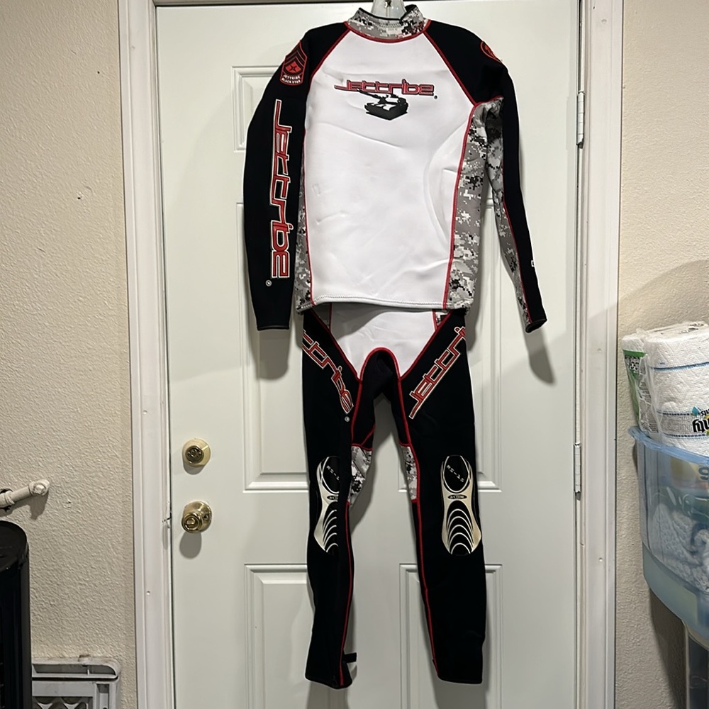 Black and White Men's Racing Suit